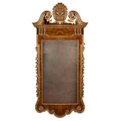 Mid-Georgian Burl Walnut Mirror. English, Circa 1730