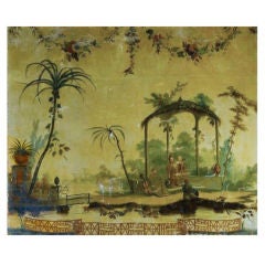 Antique 18th Century French Chinoiserie Oil on Canvas