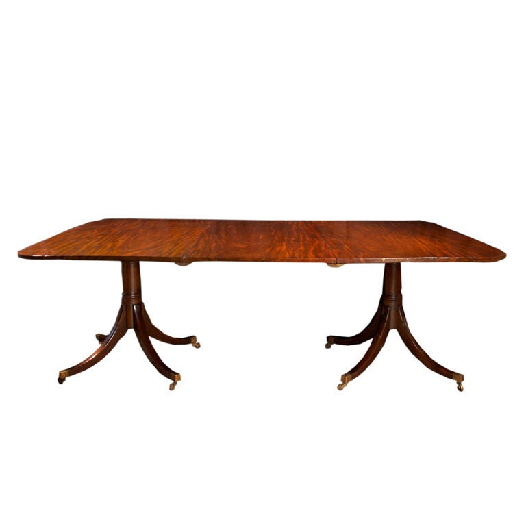 Refined George III Mahogany Two Pedestal Dining Table, circa 1800