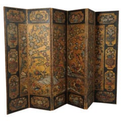 Anglo Dutch Leather Six Panel Screen