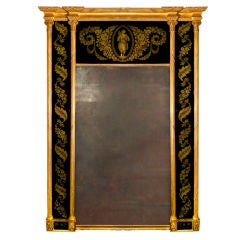 Regency Gilded Verre Églomisé Mirror Attributed to Fentham, English, circa 1810