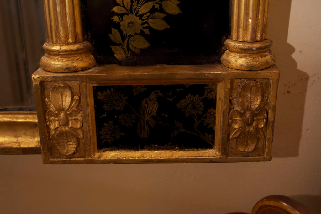 Regency Gilded Verre Églomisé Mirror Attributed to Fentham, English, circa 1810 For Sale 2