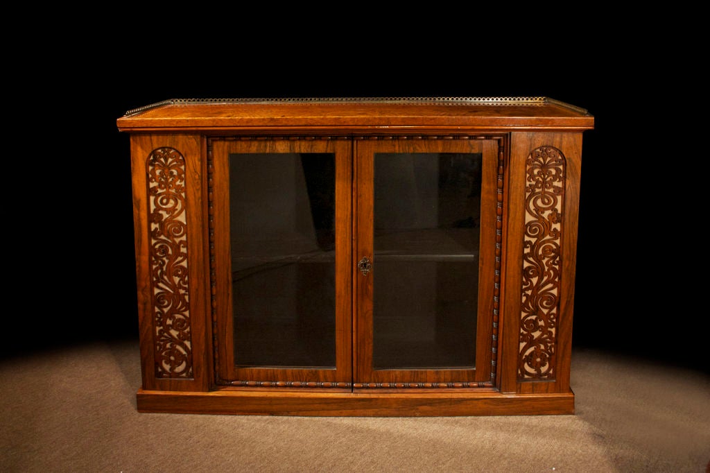 English Victorian Rosewood Side Cabinet. Circa 1850