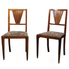Set 12 Art Deco Dining Chairs after Ruhlmann, French C 1930's