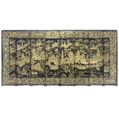 Chinoiserie Lacquer Eight-Panel Screen