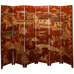 Chinese Coromandel Six-Panel Screen