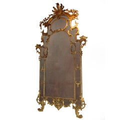 Fine Rococo Louis XV Piedmontese Giltwood Mirror. Italian, Circa 1770