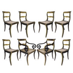 Set of Eight Regency Dining Chairs