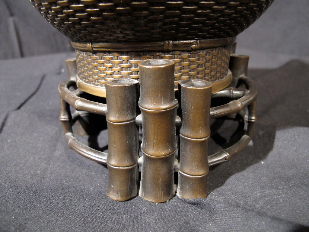 Meiji Bronze Basket, circa 1880 2