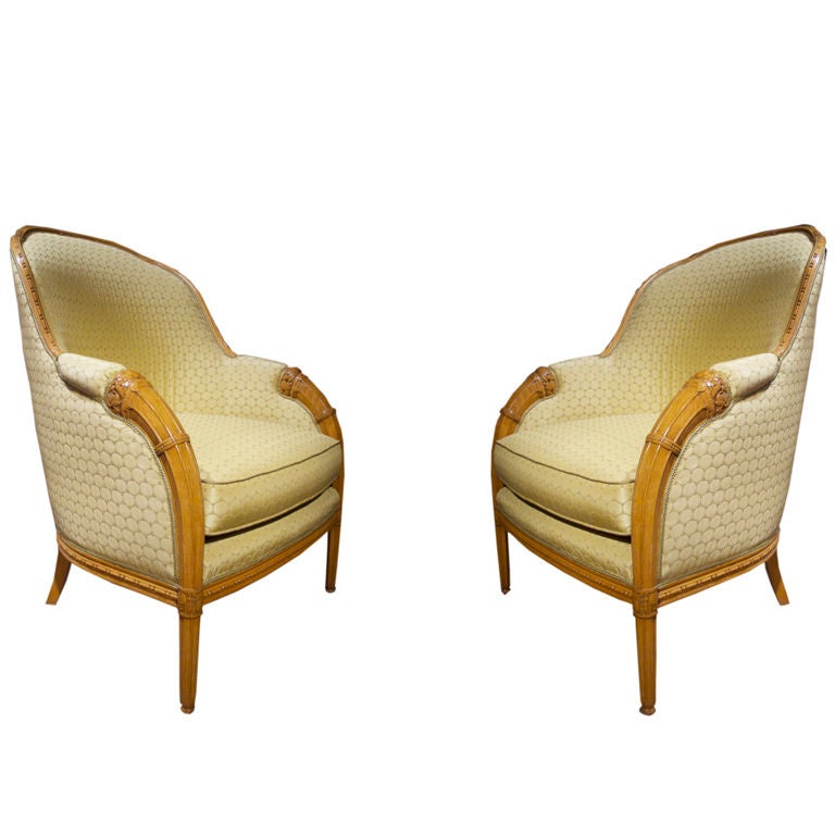 Comfortable Pair of Art Deco Armchairs after Follot, French, circa 1925 For Sale