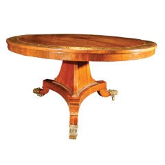 Refined Rosewood Brass Inlaid Center Table. English Circa 1815