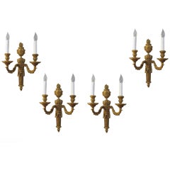 Set of Four/pair Louis XVI Style Gilt Bronze Sconces