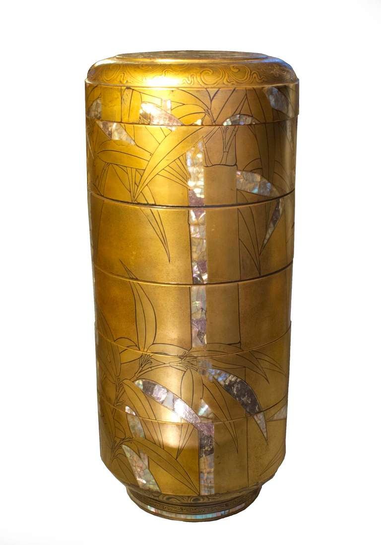 Meiji Period Lacquer Stacking  Comparment Box Circa 1880
