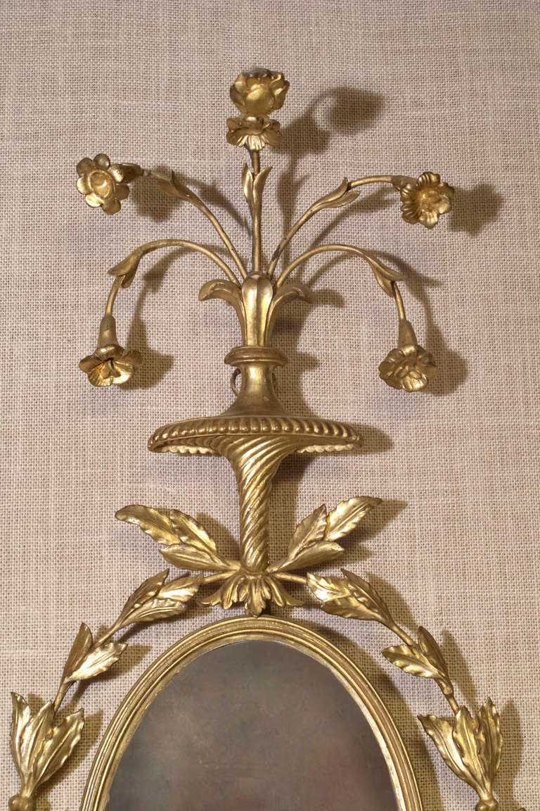 British Pair George Iii Style Giltwood Sconces Mid 19th Century