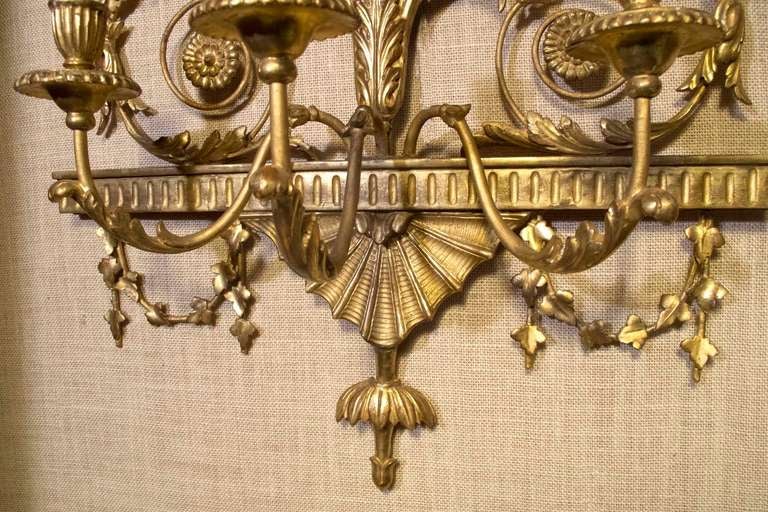 Pair George Iii Style Giltwood Sconces Mid 19th Century In Good Condition In New York, NY