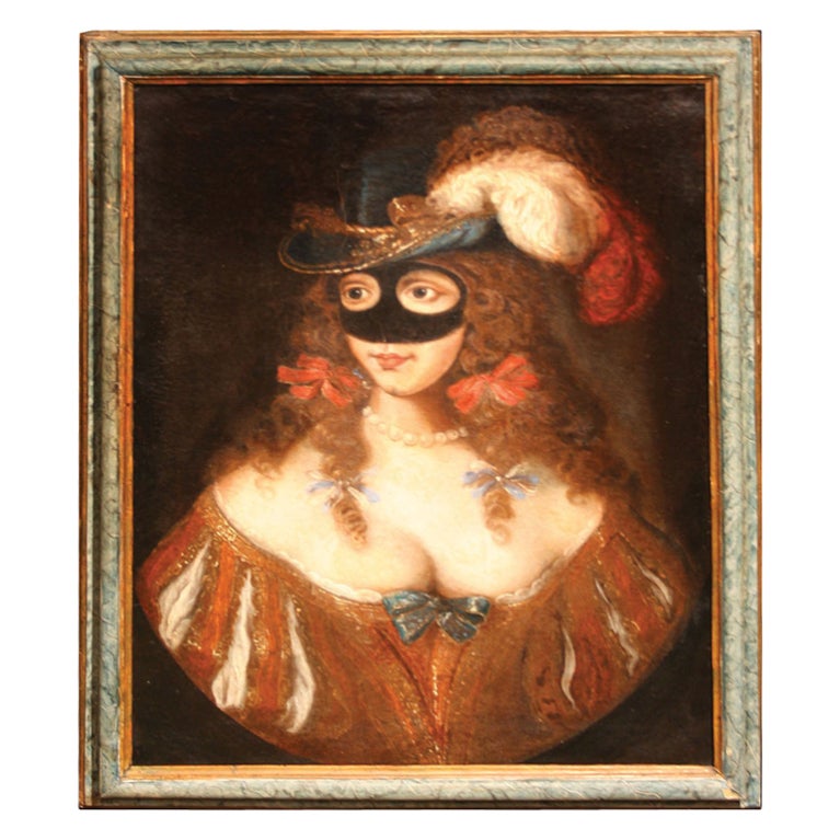 "Masquerade" Oil on Canvas, French School 18th Century
