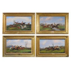 Set of Four Equestrian Paintings after Henry Alken - English ca. 1830-40