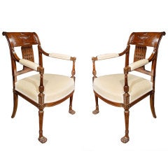 Set Four/Pair Directoire Neloclassical Armchairs, French Circa 1800