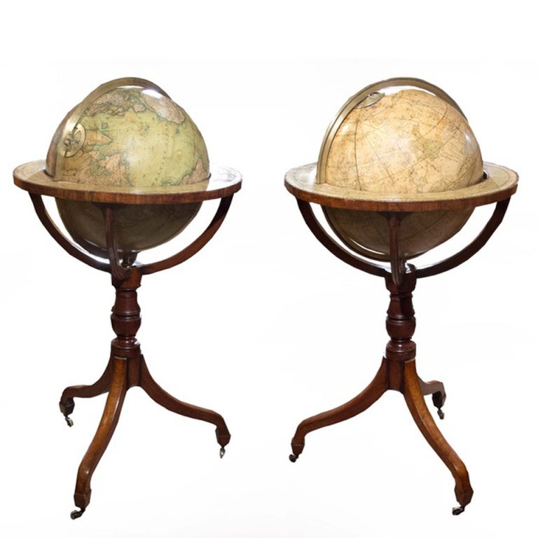 Handsome Pair Newton's Terrestrial and Celestial Globes, circa 1823 For Sale