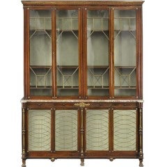 Refined Regency Rosewood Breakfront Bookcase, C 1810