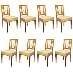 Set of Eight Neoclassical Dining Chairs after Jansen Mid 20th Century