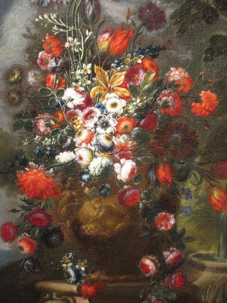 Pair of Floral Still Lifes After Nicola Casissa, Italian 18th Century For Sale 2