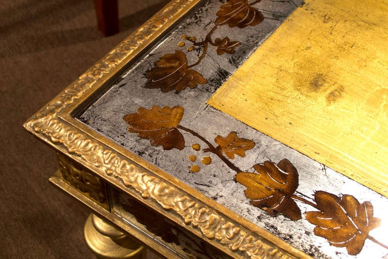 Jansen Painted and Carved Coffee Table. Circa 1950's