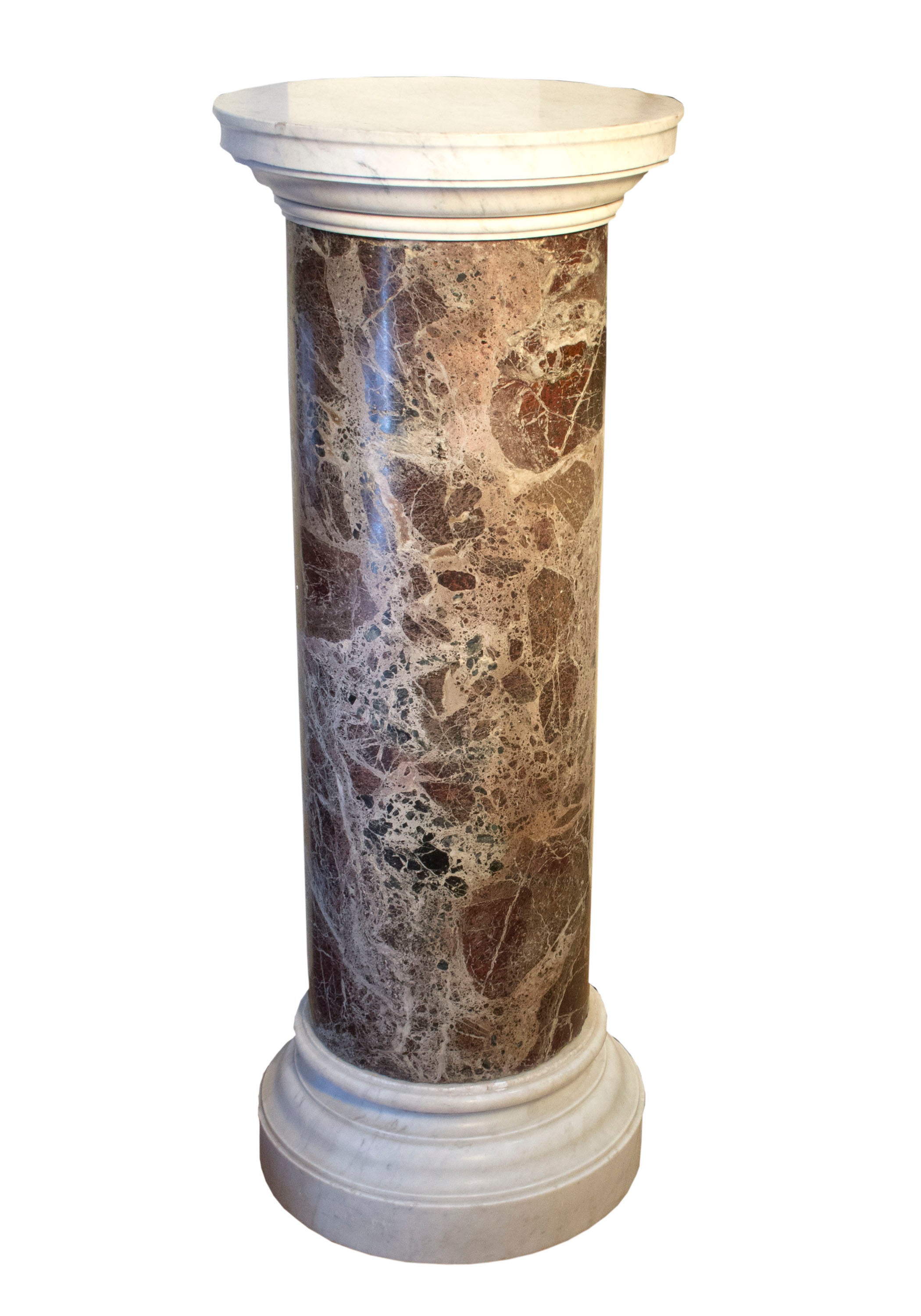 Italian Breche Violette Marble Pedestal. 19th Century