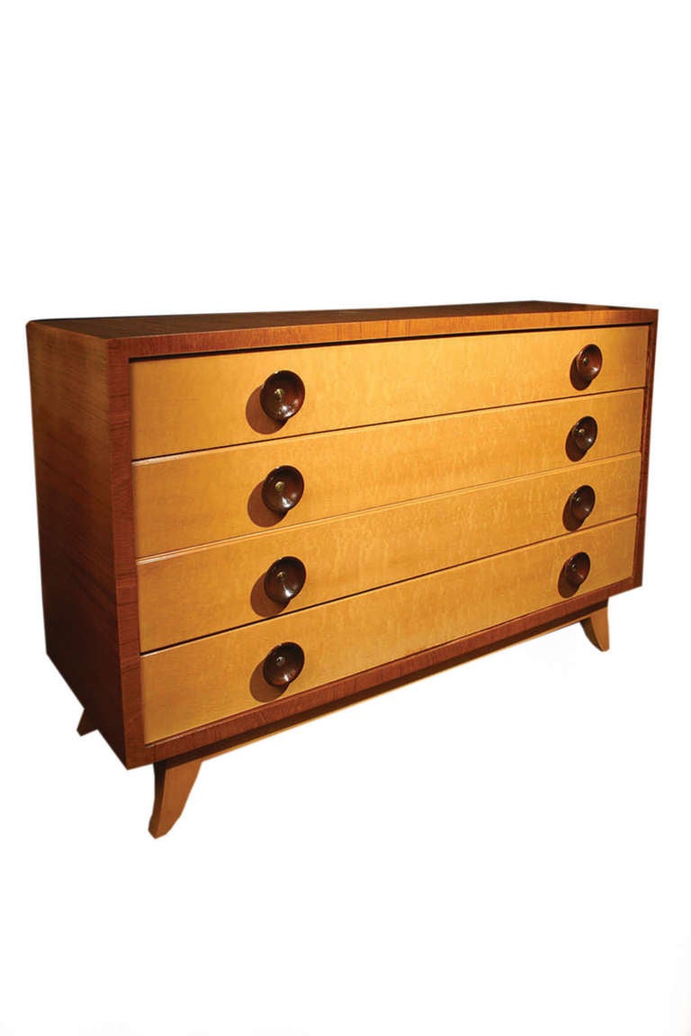 # P129 - Chest by Gilbert Rohde (1894-1944) for Herman Miller. Rohde's work was exhibited in Philadelphia at Design for the Machine, 1932; Chicago at A Century of Progress International Exhibition; and New York at Museum of Modern Art, Metropolitan