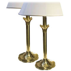 Pair of Brass Lamps By Stiffel in the style of Parzinger