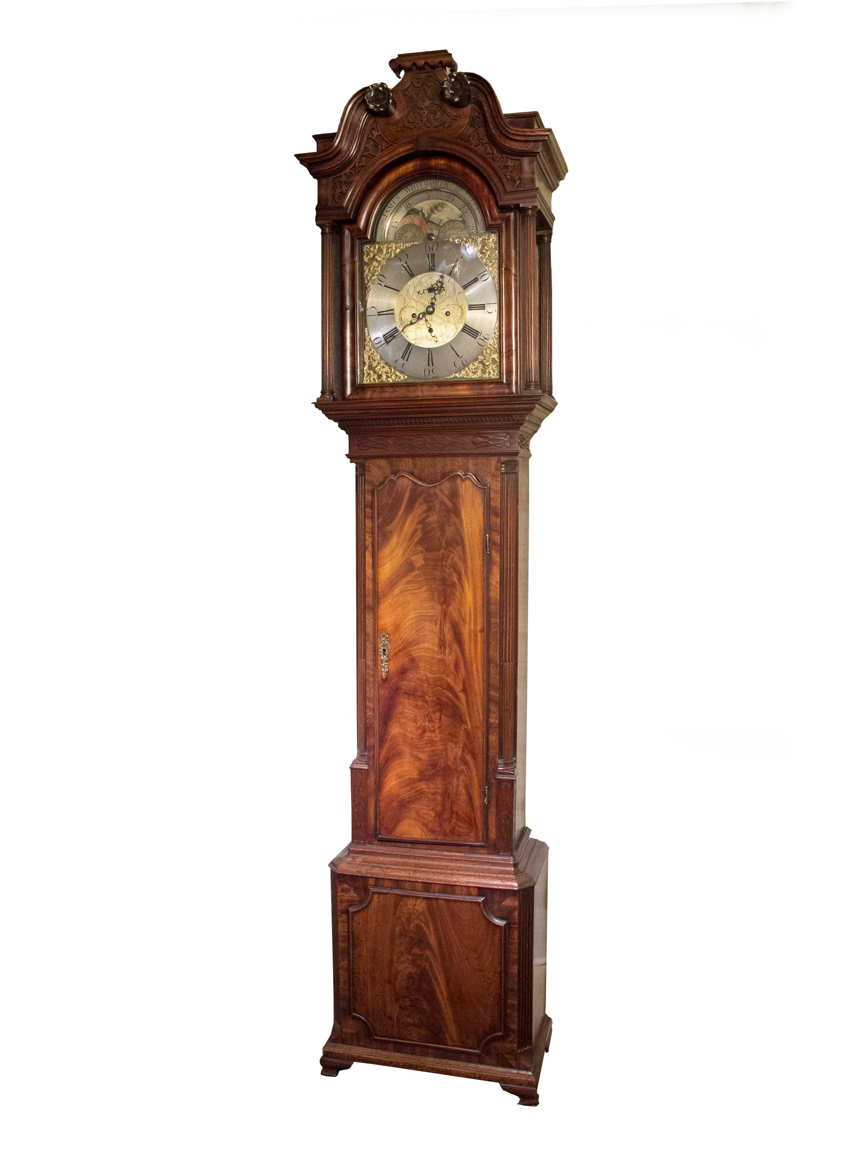 English Tall Case Clock, Mid-18th Century For Sale