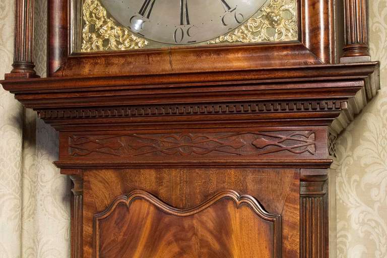 English Tall Case Clock, Mid-18th Century In Good Condition For Sale In New York, NY