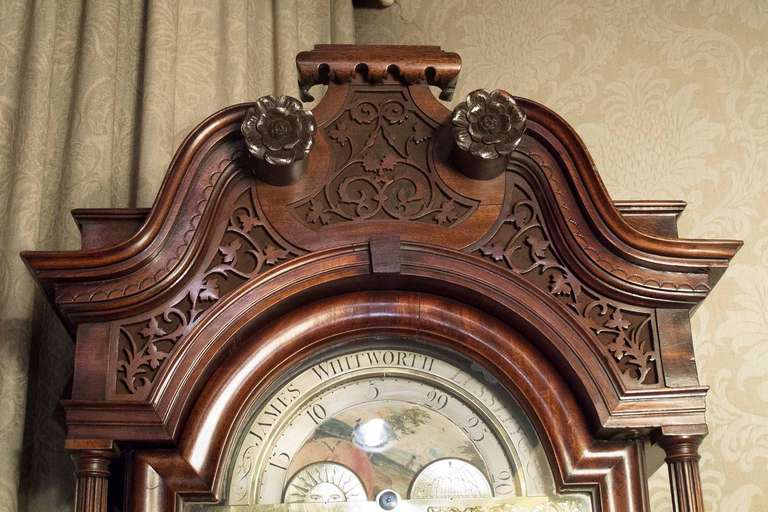 Mahogany English Tall Case Clock, Mid-18th Century For Sale