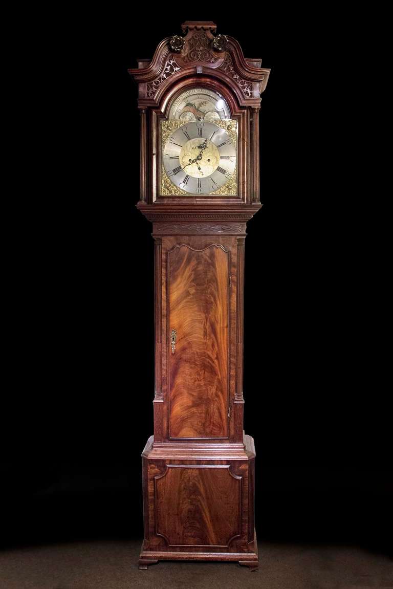 English Tall Case Clock, Mid-18th Century For Sale 1