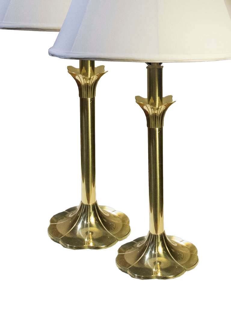 Pair of Brass Lamps By Stiffel in the style of Parzinger