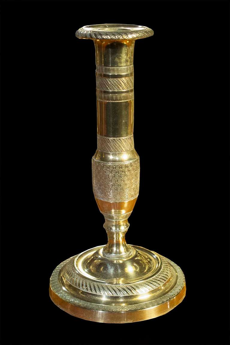 Set of Seven Pairs Brass Candlesticks, 18th-19th Century For Sale 5