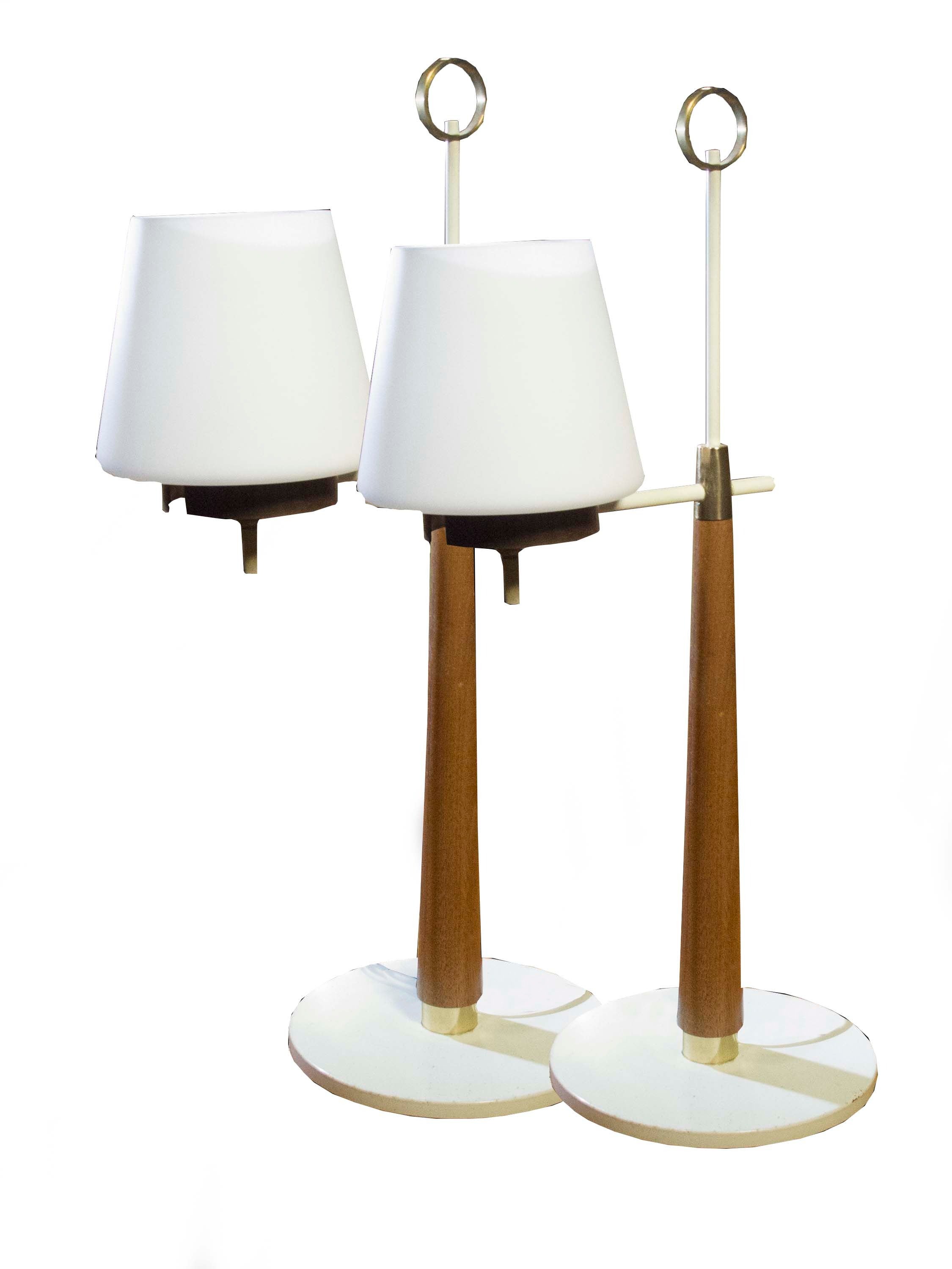 Pair of Gerald Thurston for Lightolier Lamps, Mid-20th Century For Sale