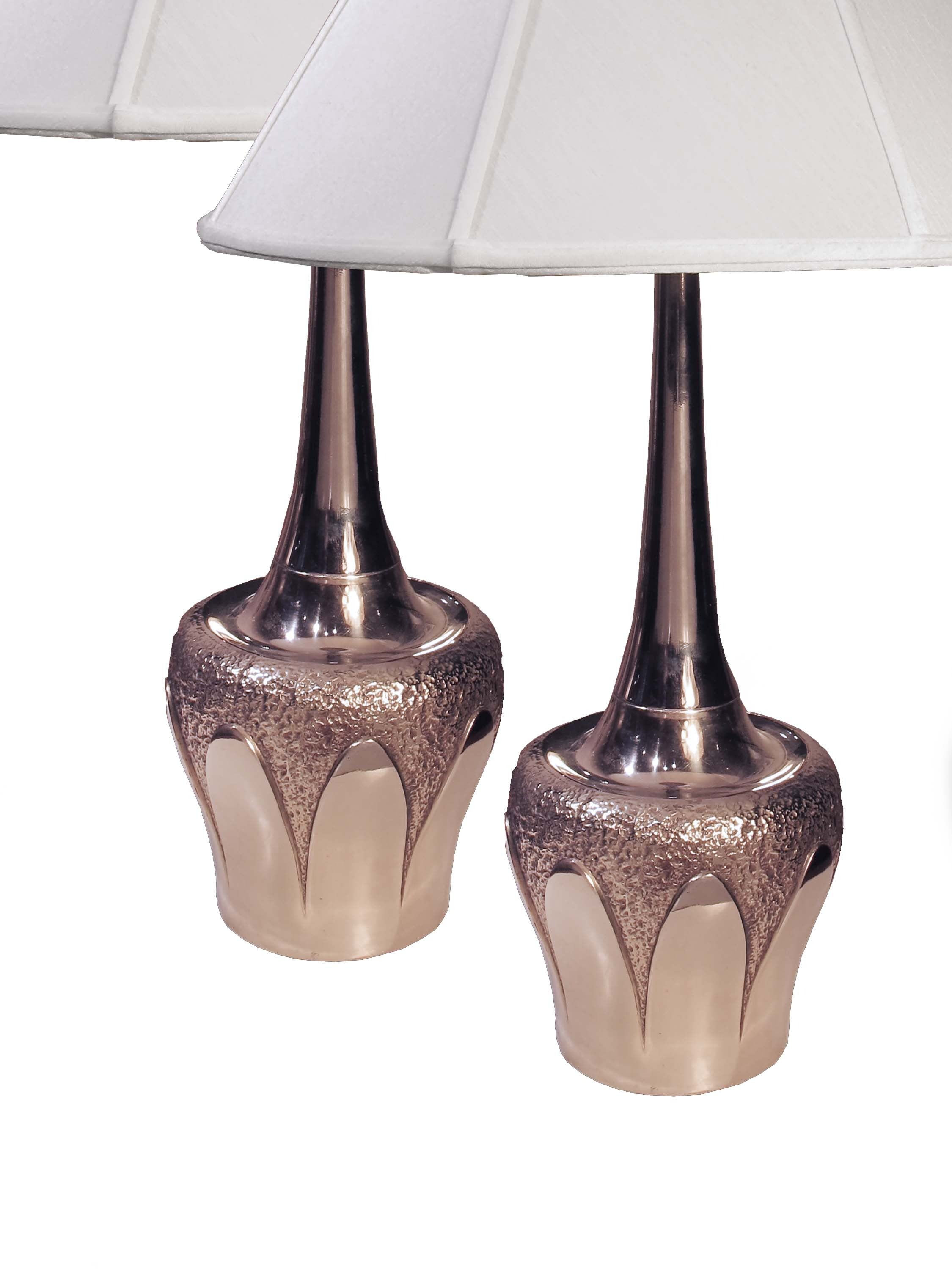 Pair of Mid Century Glazed Ceramic Table Lamps circa 1960