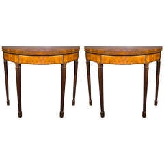 Pair of George III Neoclassical Mahogany Card Tables circa 1780