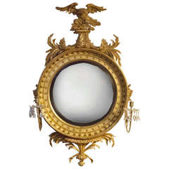 Antique Regency Gilt-Wood Convex Mirror circa 1815