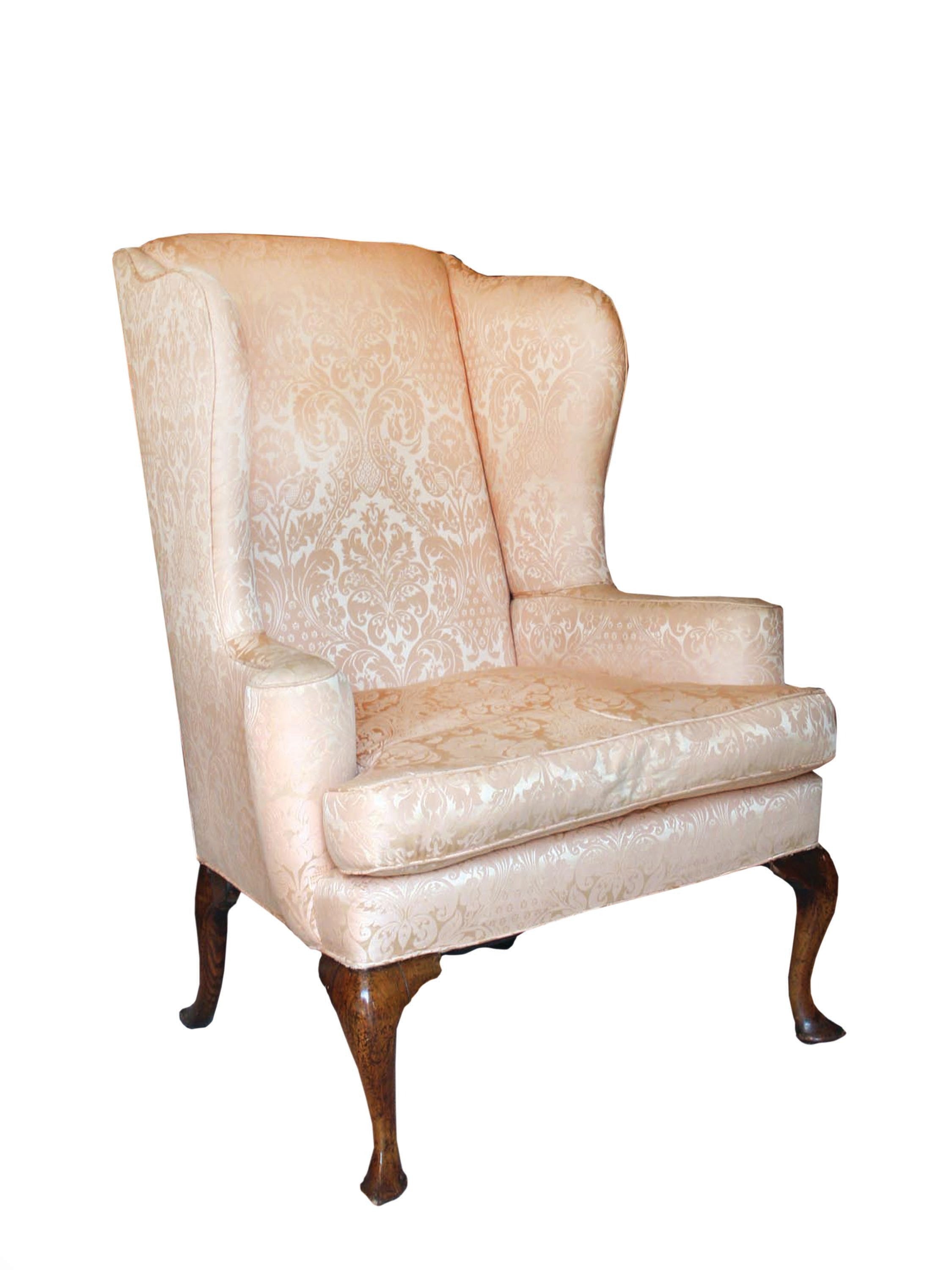 Queen Anne Walnut Wing Chair Early 18th Century