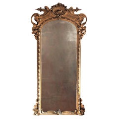American Victorian Gilt Hall Mirror, Mid-19th Century