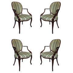 PAIR George III Style Mahogany Dining Chairs, 20th Century