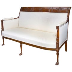 Antique Directoire Mahogany Stained Settee Circa 1800