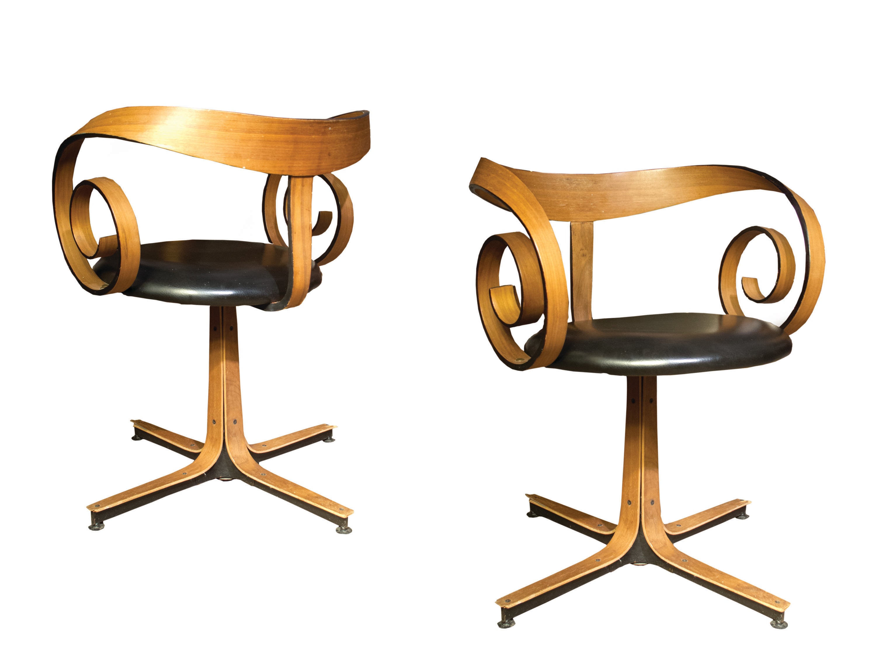 Pair George Mulhauser Plycraft Desk Chairs. Circa 1965