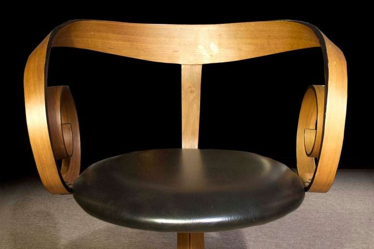 American Pair George Mulhauser Plycraft Desk Chairs. Circa 1965