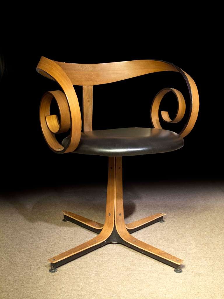 20th Century Pair George Mulhauser Plycraft Desk Chairs. Circa 1965