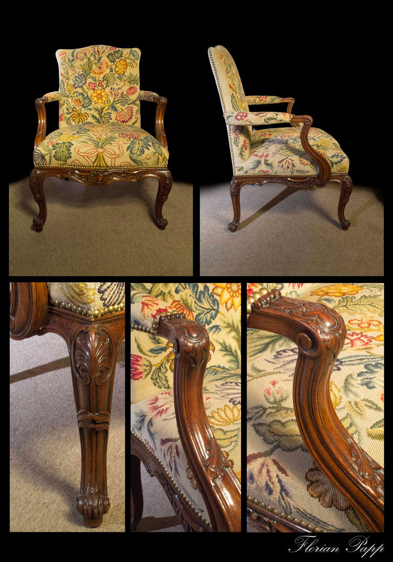 Mid Georgian Mahogany Chippendale Style Arm Chair. 19th century 2