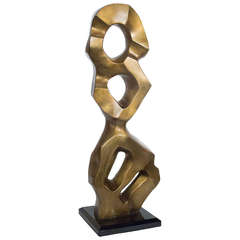 Mid Century Matt Bronze Modernist Sculpture, Mid 20th Century