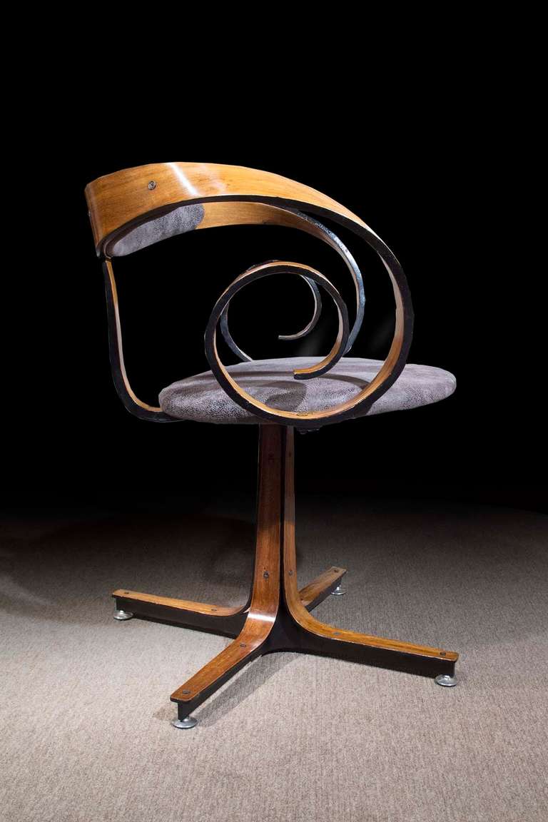 Mid-Century Modern George Mulhauser Plycraft Desk Chair, circa 1960
